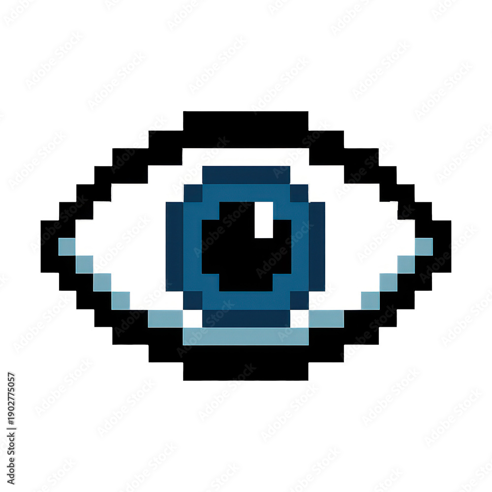 Obraz premium PNG Pixelated eye digital art.