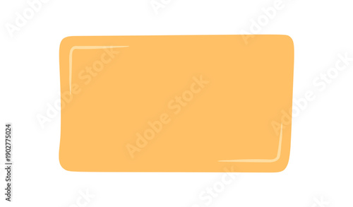 Hand drawn organic rectangle sticker has irregular fluid shape and warm color. Blob patch with blank area serves as background or text element, perfect for modern minimal note or playful label.