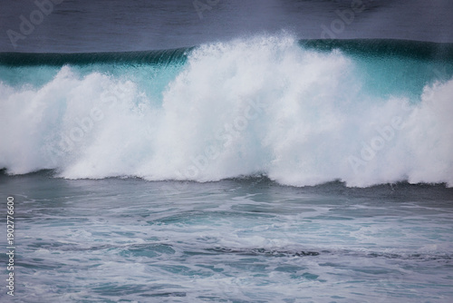 Ocean wave close up in Guincho beach, Cascais, Portugal