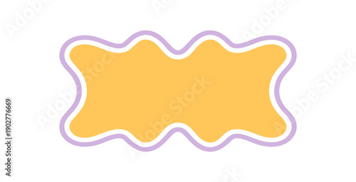 Groovy retro wavy funky border shape with vibrant outline and abstract y2k style. Funky frame and background as graphic element, retro shape brings playful accent to creative modern compositions.