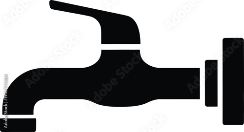 A black silhouette of a faucet with a single handle