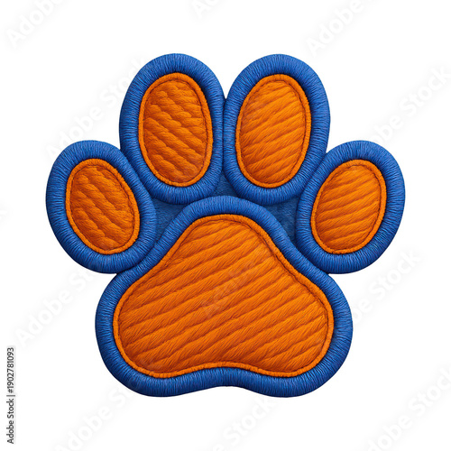 PNG Colorful embroidered paw print