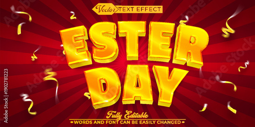  Easter Day Celebration Spring Holiday Vector Fully Editable Smart Object Text Effect