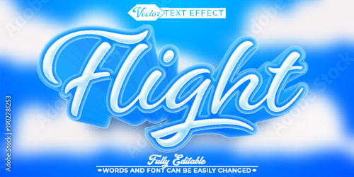 Flight Airplane Aviation Sky Travel Vector Fully Editable Smart Object Text Effect