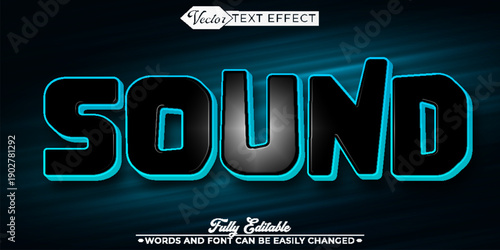  Sound Audio Vibration Music Wave Vector Fully Editable Smart Object Text Effect