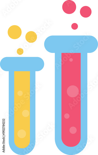 Chemical glass tube color icon. Medical test symbol