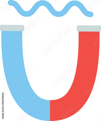 Magnet force color icon. Physics power attraction