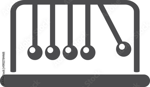 Newton cradle black icon. Balance balls symbol
