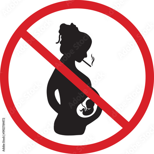 No Smoking During Pregnancy Symbol for Health Awareness