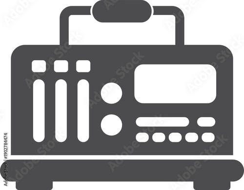 Physics laboratory device black icon. Scientific tech