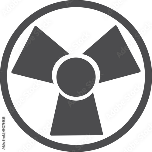 Nuclear hazard black icon. Radioactive danger symbol