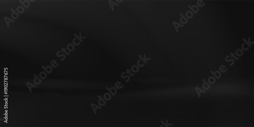 limbo black background. abstract dark gradient backdrop. color wall of studio, room, stand for product display or photo. modern banner with empty place for advertising text. vector illustration.