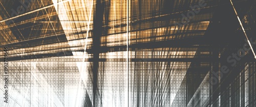 abstract horizontal digital background with layered lines and halftone texture with orange and grey gradient