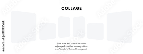 Clean White Background Minimal Digital Collage Template with Geometric Placeholders for Presentation