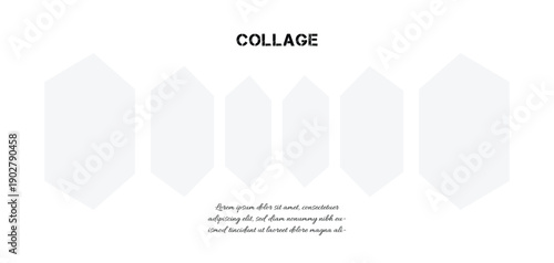 White Background Minimalist Digital Collage Layout with Geometric Photo Placeholders for Modern Design