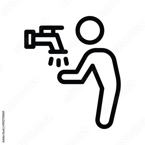 wudhu line icon illustration vector graphic.eps