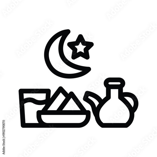 iftar line icon illustration vector graphic.eps