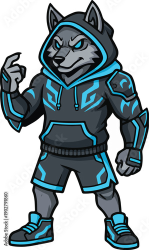 Strong Swimming Mascot Character with Goggles Vector