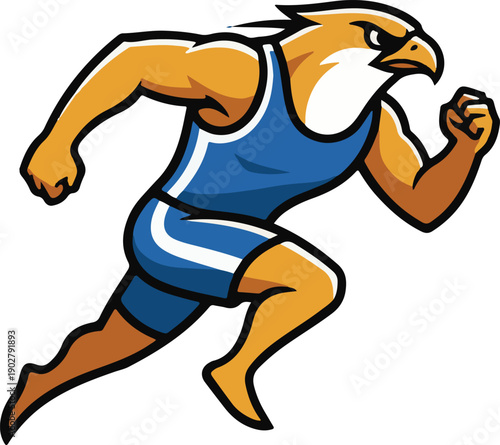 Professional Golf Mascot Character with Club Vector