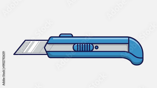 Blue Utility Knife with Retractable Blade for Cutting Tasks.