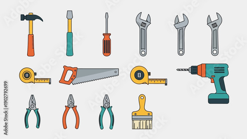 Essential Hand Tools Collection for Home Improvement and Professional Construction Projects.