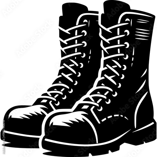 Combat Boots Icon Vector