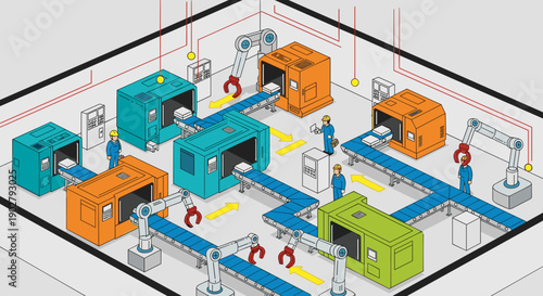 Industrial Factory Floor Layout Diagram.