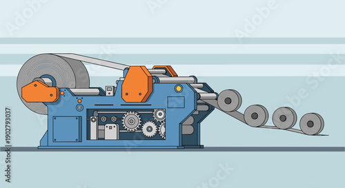 Industrial Machine Cutting Metal Coils.