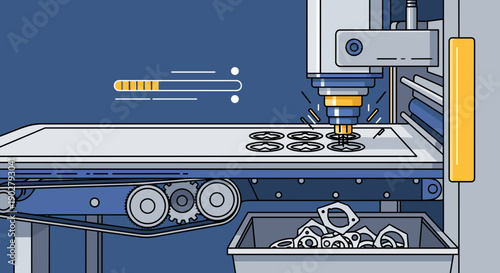 Industrial Machine Manufacturing Metal Parts.