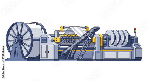 Industrial Machine with Large Wheel Component.