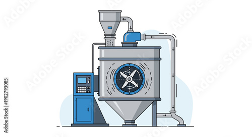 Industrial Milling Machine with Control Panel.