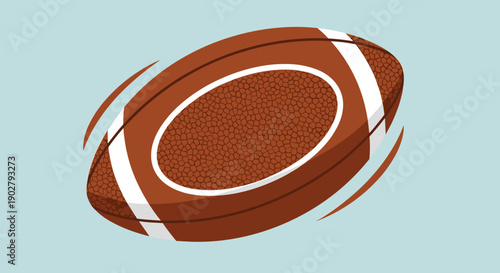 Rugby Ball Spinning in Motion.