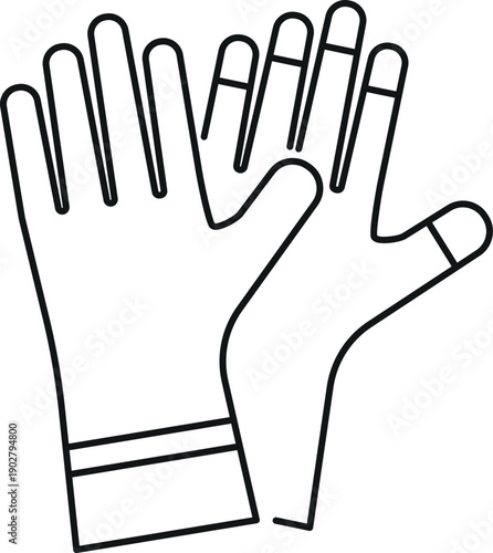 Protection gloves line icon. Rubber hand safety