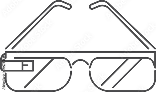 Ar glasses line icon. Augmented reality goggles