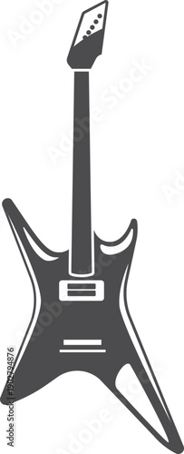 Electric guitar black icon. Rock concert instrument