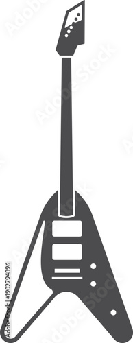 Rock band instrument. Music string guitar icon