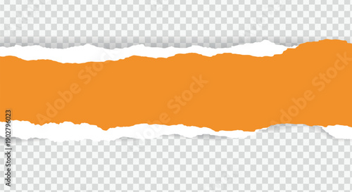 Ripped Paper Horizontal Banner Revealing Orange Copy Space Vector