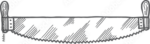 Double handle saw. Industrial hand work tool