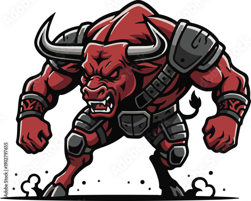 Strong Weightlifting Mascot Character Lifting Barbell Vector