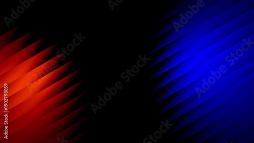 Abstract background features vibrant orange and electric blue light patterns creating a seamless loop