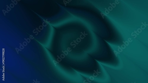 Dark teal and blue abstract background features swirling hypnotic digital waves creating a seamless loop