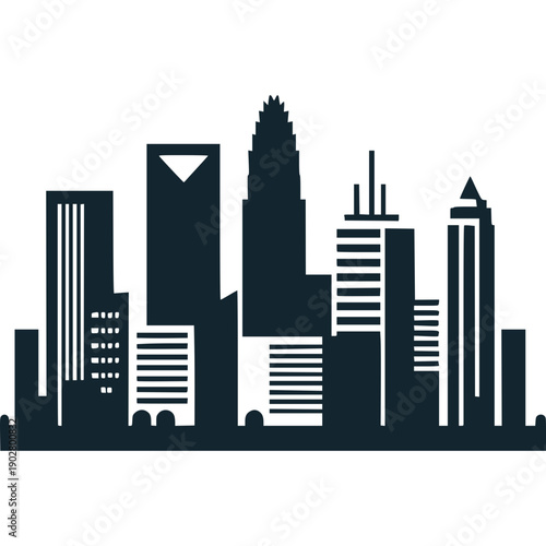 Charlotte Skyline Icon Vector