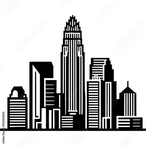 Charlotte Skyline Icon Vector