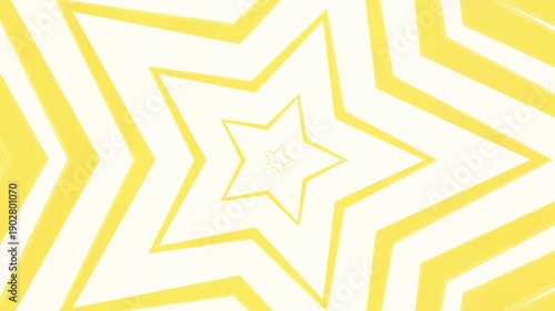 Bright Yellow Star Tunnel Motion Graphics Loop