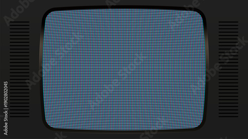 Obraz na płótnie Crt screen vector art of an old television monitor pixel grid texture