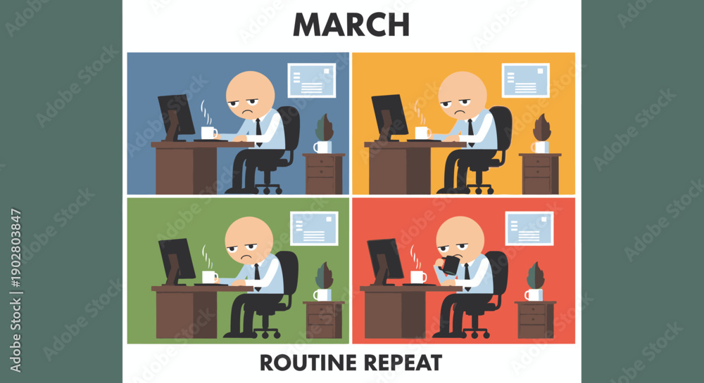 Fototapeta premium Man Sitting at Desk with Computer.