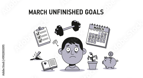 Man with Unfinished Goals and Frustration.