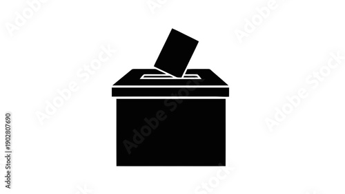 Vector illustration of a ballot box with vote, election, democracy symbol on transparent background