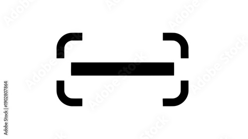 Vector illustration of a black scan or crop selection interface icon on transparent background for digital UI design elements
