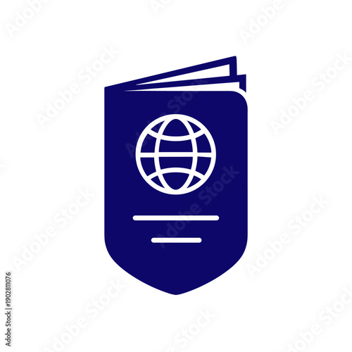 Passport Icon - International Travel Document for Identification and Border Crossing.